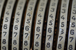 Numbers on a mechanical calculator. Courtesy https://www.flickr.com/photos/grandmaitre/5846058698/