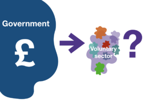 How much does government give to voluntary sector and what for?